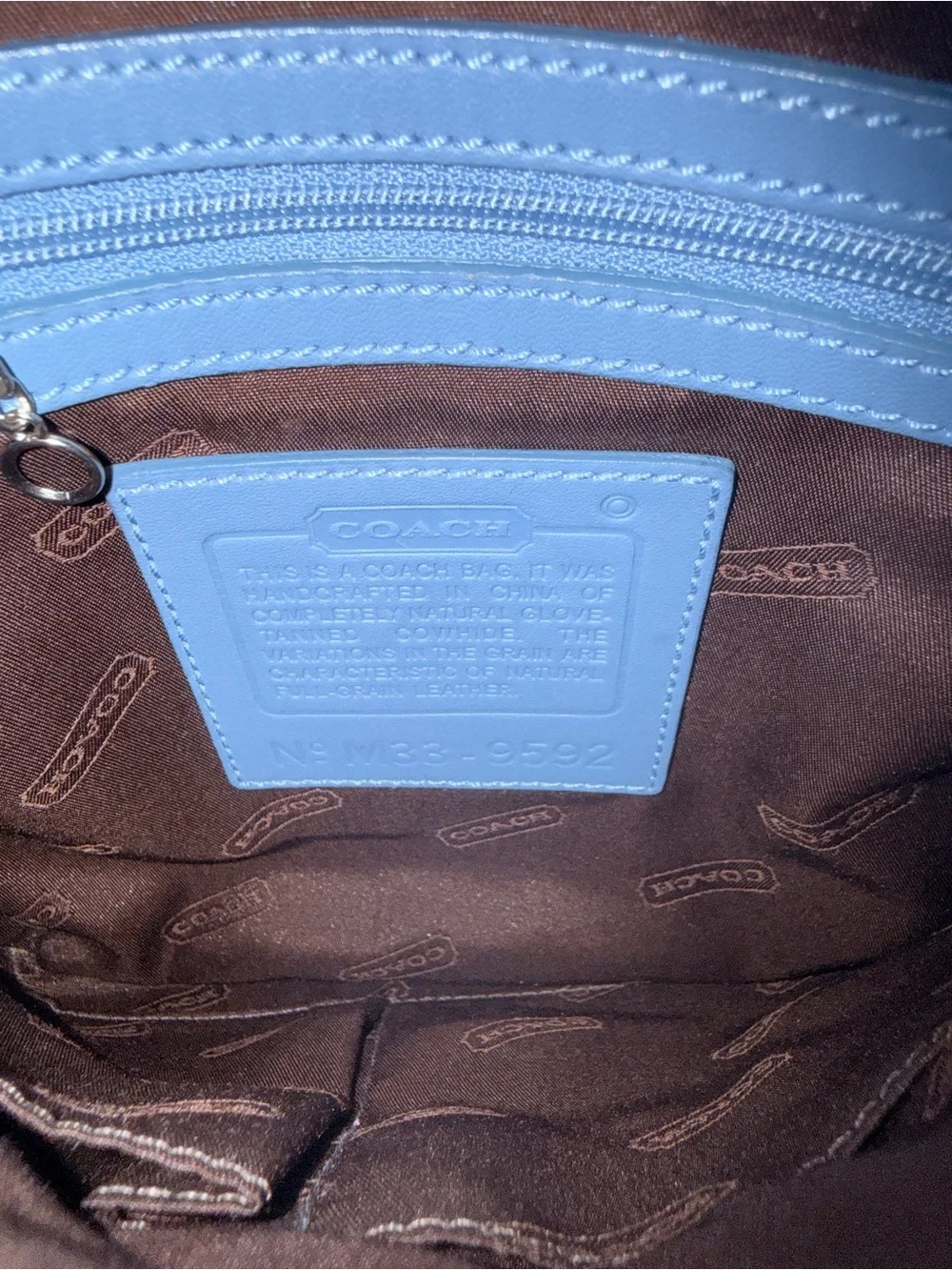Coach Dusty Blue Leather Buckle Crossbody
